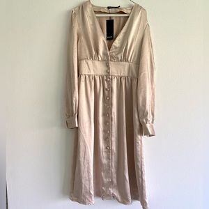 Satin Midi Dress- Nasty Gal